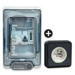 Legrand - Kit recharge pour véhicule électrique + Compteur énergie 45A + Prise Mureva Styl encastrée - Réf : 36011-02-Précablé