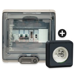 Legrand - Kit recharge véhicule électrique + Compteur énergie + Contacteur + Prise Mureva Styl noir - Réf : 36011-03-Précablé