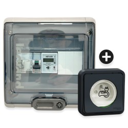 Legrand - Kit recharge véhicule électrique + Compteur énergie WIFI + Prise Mureva Styl encastrée noir - Réf : 36011-04-Précablé