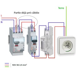 Legrand - Kit recharge véhicule électrique + Compteur énergie 45A + Prise Mureva encastrée - Blanche - Réf : 39011-02-Précablé