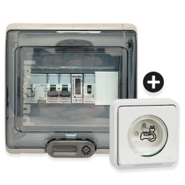 Legrand - Kit recharge véhicule électrique + Compteur énergie + Contacteur + Prise Mureva - Blanche - Réf : 39011-03-Précablé