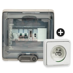 Legrand - Kit recharge véhicule électrique + Compteur énergie + Contacteur + Prise Mureva - Blanche - Réf : 39011-03-Précablé