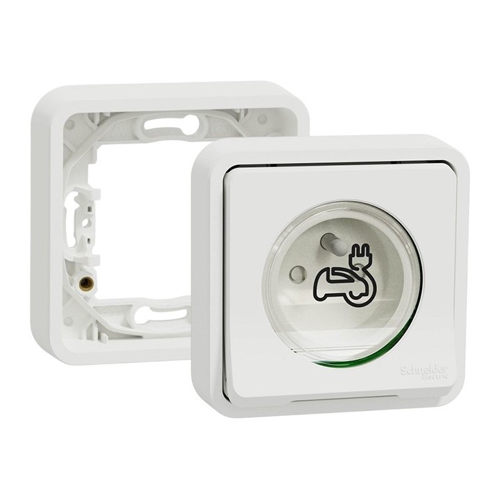 Legrand - Kit recharge véhicule électrique + Compteur énergie WIFI + Prise Mureva encastrée - Blanche - Réf : 39011-04-Précablé