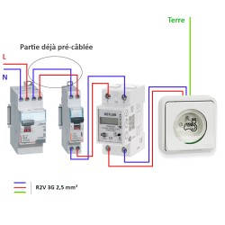 Legrand - Kit recharge véhicule électrique + Compteur énergie WIFI + Prise Mureva encastrée - Blanche - Réf : 39011-04-Précablé