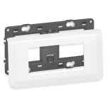 Legrand - Plaque avec support Mosaic - pour 4 modules montage horizontal - Blanc  - Réf : 099674