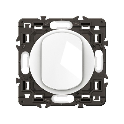 Legrand Céliane - Interrupteur ou va-et-vient 10A - Blanc avec support - à équiper d'une plaque - Réf : CX0001