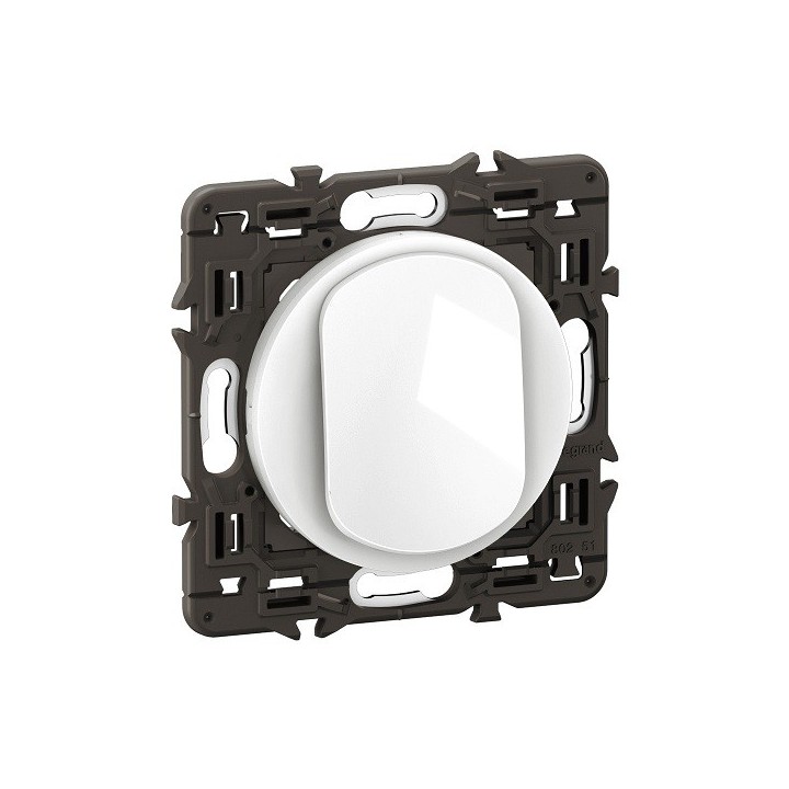 Legrand Céliane - Interrupteur ou va-et-vient 10A - Blanc avec support - à équiper d'une plaque - Réf : CM0001-SP