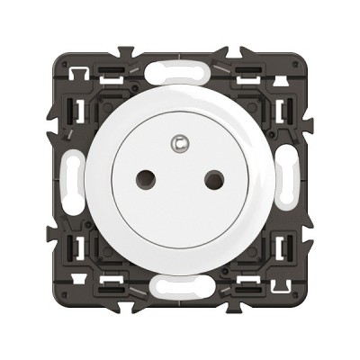 Legrand Céliane - Prise de courant avec terre Surface Confort - Blanc avec support - à équiper d'une plaque - Réf : CX0111
