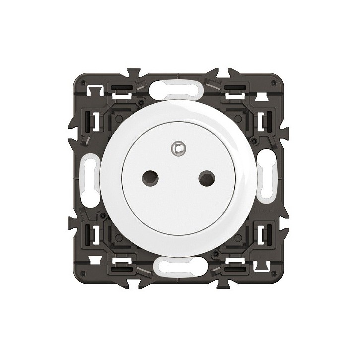 Legrand Céliane - Prise de courant avec terre Surface Confort - Blanc avec support - à équiper d'une plaque - Réf : CX0111