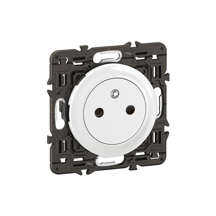 Legrand Céliane - Prise de courant avec terre Surface Confort - Blanc avec support - à équiper d'une plaque - Réf : CM0111A-SP