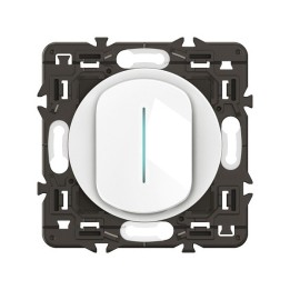 Legrand Céliane - Interrupteur ou va-et-vient à voyant témoin 10A - Blanc avec support - à équiper d'une plaque - Réf : CX7001