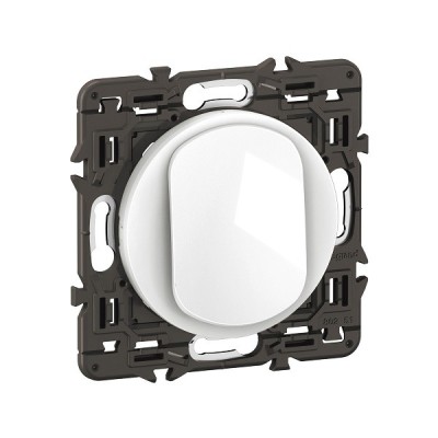 Legrand Céliane - Poussoir 6A - Blanc avec support - à équiper d'une plaque - Réf : CM0031-SP