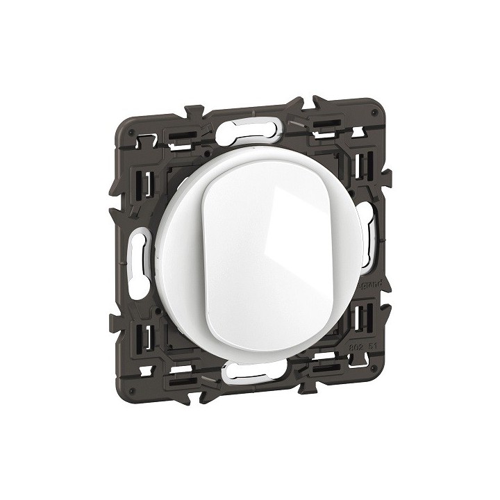 Legrand Céliane - Poussoir 6A - Blanc avec support - à équiper d'une plaque - Réf : CM0031-SP