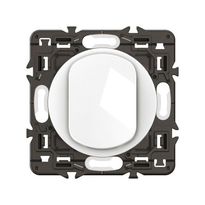 Legrand Céliane - Poussoir 6A - Blanc avec support - à équiper d'une plaque - Réf : CX0031