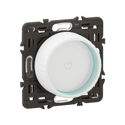 Legrand Céliane - Variateur avec bague rotative 200W LED - Blanc avec support - à équiper d'une plaque - Réf : CB0408-SP