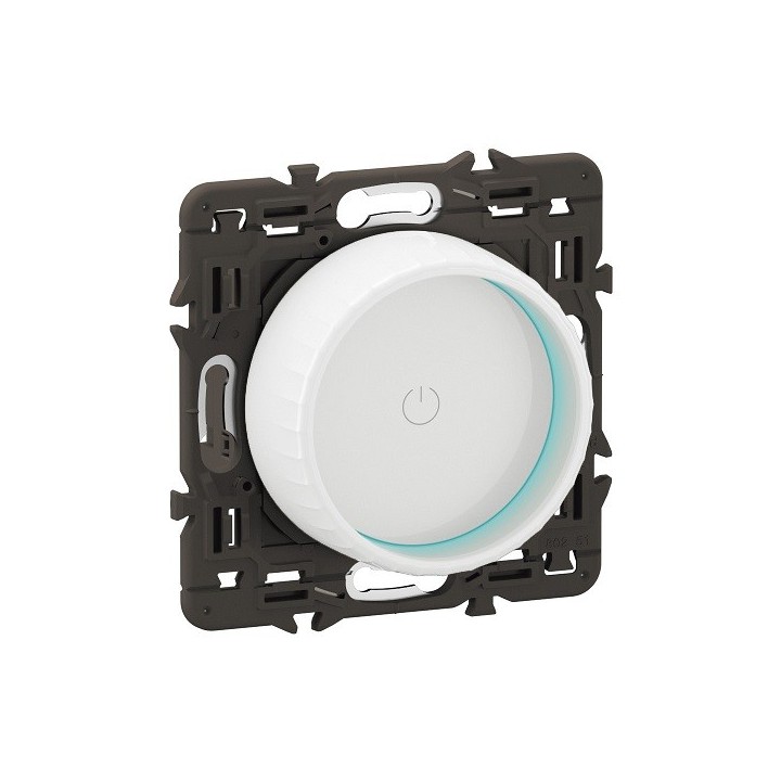 Legrand Céliane - Variateur avec bague rotative 200W LED - Blanc avec support - à équiper d'une plaque - Réf : CB0408-SP