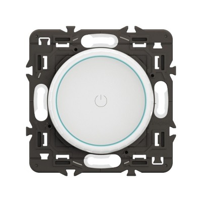 Legrand Céliane - Variateur avec bague rotative 200W LED - Blanc avec support - à équiper d'une plaque - Réf : CX0408