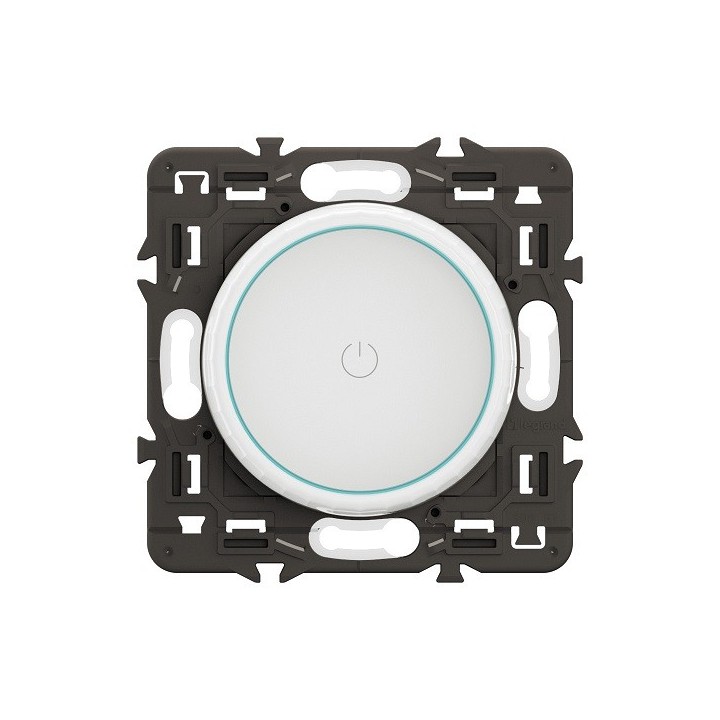 Legrand Céliane - Variateur avec bague rotative 200W LED - Blanc avec support - à équiper d'une plaque - Réf : CX0408