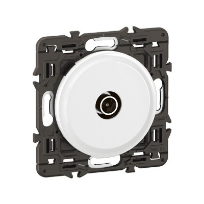 Legrand Céliane - Prise TV simple mâle - Blanc avec support - à équiper d'une plaque - Réf : CB0382-SP