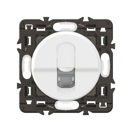 Legrand Céliane - Prise RJ45 blindée multimédia Cat. 6 STP - Blanc avec support - à équiper d'une plaque - Réf : CX0347