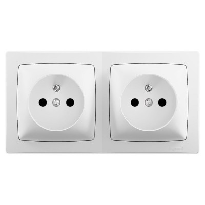 Legrand - Double prise de courant avec terre - 2 postes - Appareillage Saillie - Blanc - Réf : 086076L