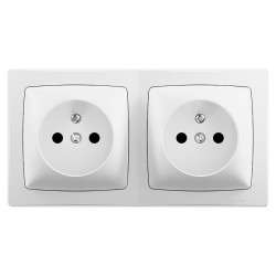 Legrand - Double prise de courant avec terre - 2 postes - Appareillage Saillie - Blanc - Réf : 086076L
