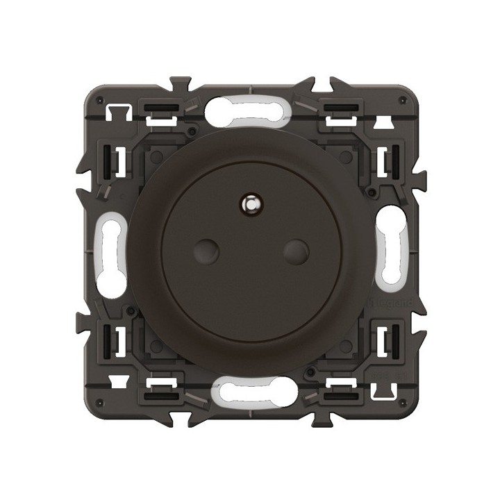 Legrand Céliane - Prise de courant avec terre Surface Confort - Noir avec support - à équiper d'une plaque - Réf : CN0111-SP