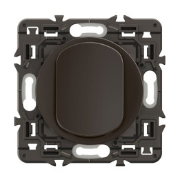 Legrand Céliane - Poussoir 6A - Noir avec support - à équiper d'une plaque - Réf : CZ0031