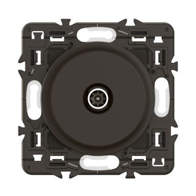 Legrand Céliane - Prise TV simple mâle - noir avec support - à équiper d'une plaque - Réf : CZ0382