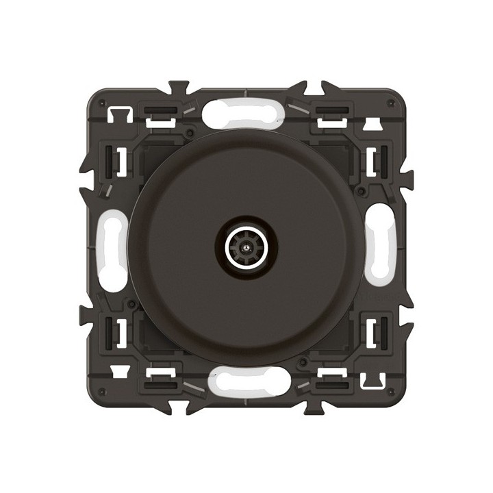 Legrand Céliane - Prise TV simple mâle - noir avec support - à équiper d'une plaque - Réf : CZ0382