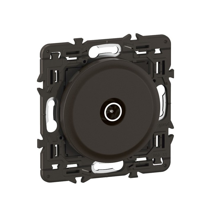 Legrand Céliane - Prise TV simple mâle - noir avec support - à équiper d'une plaque - Réf : CN0382-SP