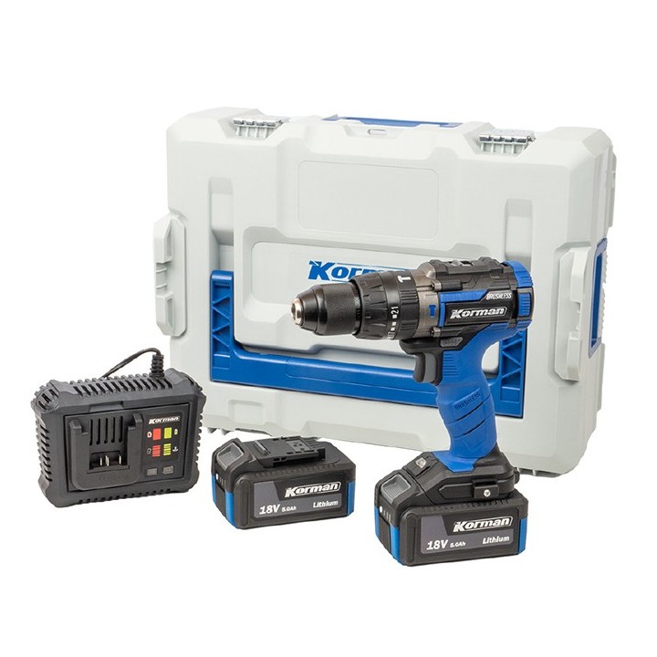 Korman -  Pack Perceuse visseuse à percussion avec 2 batteries 5Ah + 1 chargeur - Réf : 2340