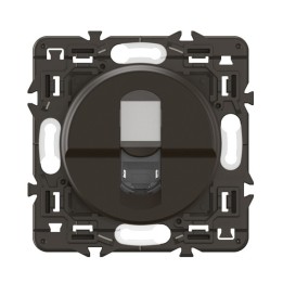 Legrand Céliane - Prise RJ45 téléphone et informatique Cat. 6 FTP - Noir avec support - à équiper d'une plaque - Réf : CZ0345