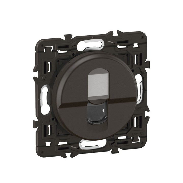 Legrand Céliane - Prise RJ45 téléphone et informatique Cat. 6 FTP - Noir avec support - à équiper d'une plaque - Réf : CN0346-SP