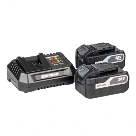 Korman - 2 batteries 5Ah li-ion + 1 chargeur - Autonomie importante - Réf : 2339