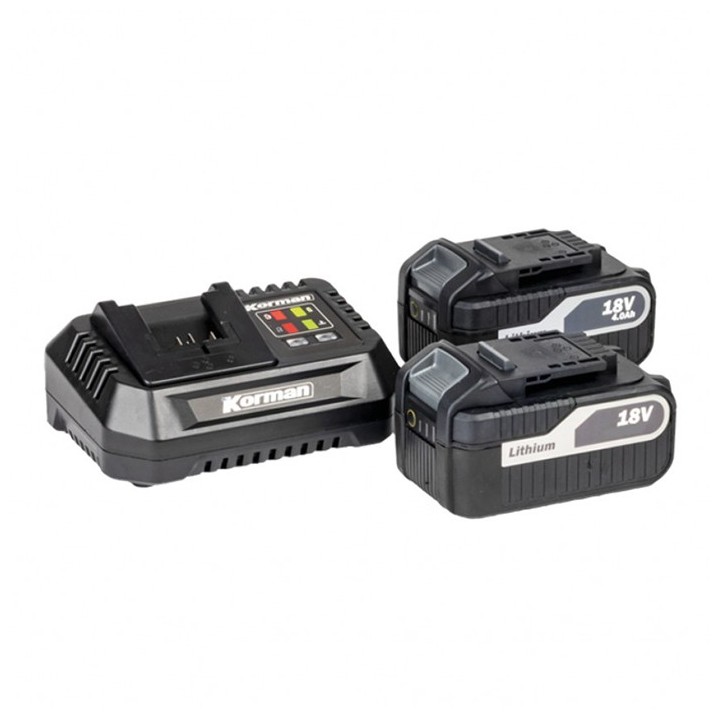 Korman - 2 batteries 5Ah li-ion + 1 chargeur - Autonomie importante - Réf : 2339