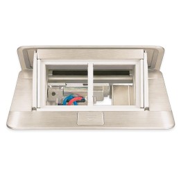 Legrand Incara - Pop-up à encastrer dans le sol et à équiper de 4 modules avec couvercle finition Inox brossé - Réf : 054021