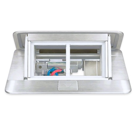 Legrand Incara - Pop-up à encastrer dans le sol et à équiper de 4 modules avec couvercle finition Alu mat - Réf : 054011