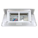 Legrand Incara - Pop-up à encastrer dans le sol et à équiper de 4 modules avec couvercle finition Alu mat - Réf : 054011