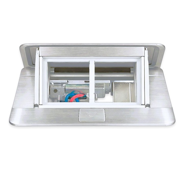 Legrand Incara - Pop-up à encastrer dans le sol et à équiper de 4 modules avec couvercle finition Alu mat - Réf : 054011