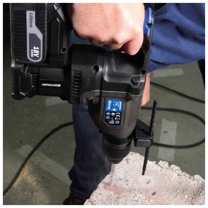 Korman - Marteau perforateur SDS+ 18V BRUSHLESS - Perçage - Percussion - Burinage - Poignée anti-vibration - Réf : 505223