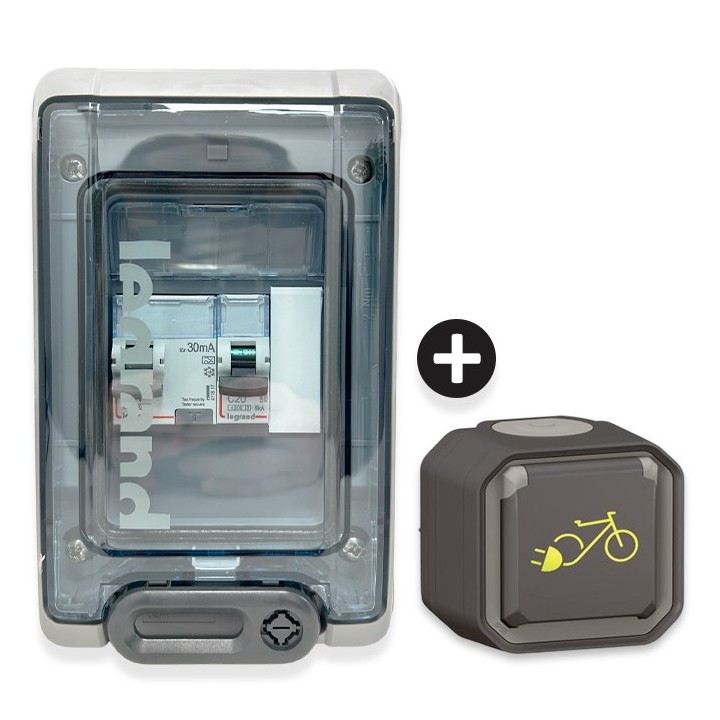 Legrand - Kit recharge vélo et 2 roues électriques + Prise vélo Plexo saillie - Réf : 069787L-01-Précablé
