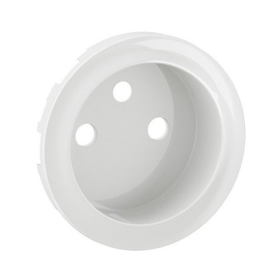 Legrand Céliane - Enjoliveur pour prise de courant fort 2P+T à puit bornes à vis - Blanc - Réf : CB0116