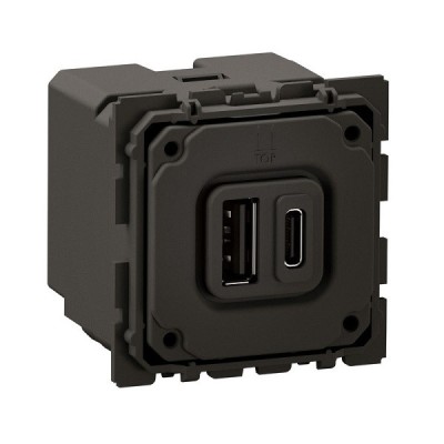 Legrand Céliane - Prise 2 USB Type-A + Type-C - 15W Power Delivery - Réf : CM0153