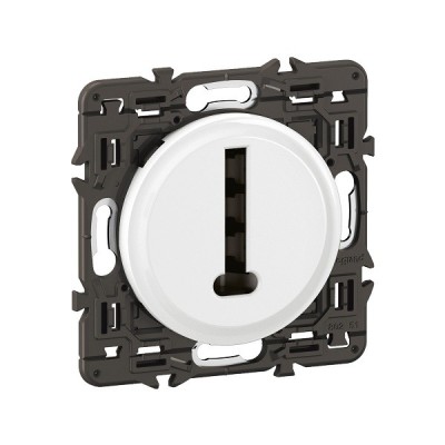 Legrand Céliane - Prise téléphone 8 contacts en T - Blanc avec support - à équiper d'une plaque- Réf : CB0338-SP