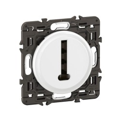 Legrand Céliane - Prise téléphone 8 contacts en T - Blanc avec support - à équiper d'une plaque- Réf : CB0338-SP