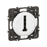 Legrand Céliane - Prise téléphone 8 contacts en T - Blanc avec support - à équiper d'une plaque- Réf : CB0338-SP