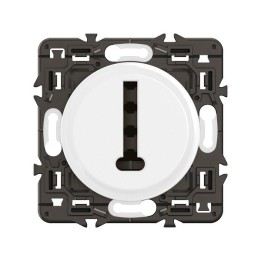 Legrand Céliane - Prise téléphone 8 contacts en T - Blanc avec support - à équiper d'une plaque- Réf : CB0338-P