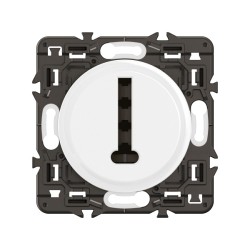 Legrand Céliane - Prise téléphone 8 contacts en T - Blanc avec support - à équiper d'une plaque- Réf : CB0338-P