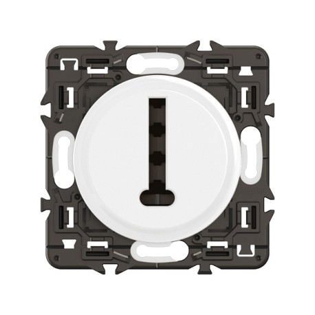 Legrand Céliane - Prise téléphone 8 contacts en T - Blanc avec support - à équiper d'une plaque- Réf : CB0338-P